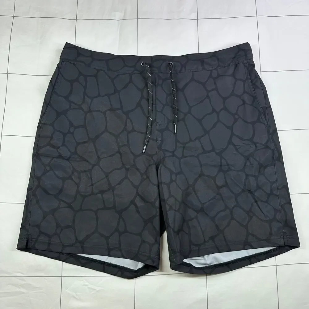 Fair Harbor Shorts Mens XXL Black Pebbles Ozone Water Repellent Board Athletic